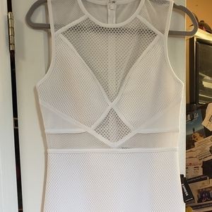 Trendy white mesh dress